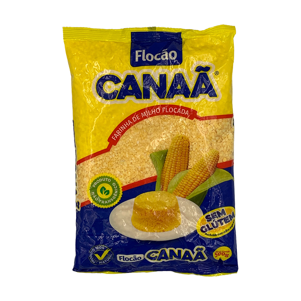 Farinha de Milho Flocão Canaã 500 g, corn flakes flour for cuscuz