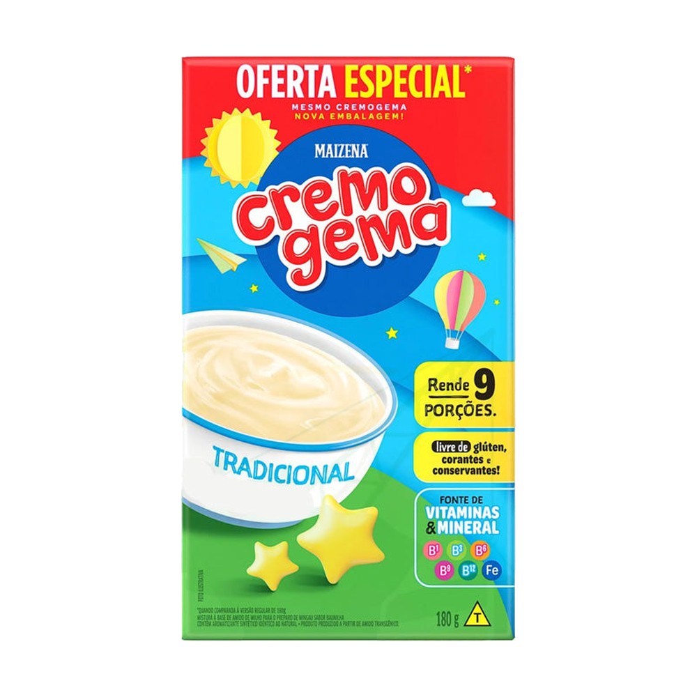 Cremogema Tradicional Maizena 180 g, Brazilian porridge mix (mingau)